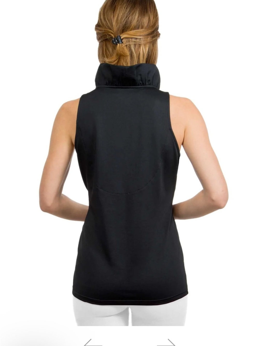 GRETCHEN SCOTT, Jersey Sleeveless Ruffneck Top - Solid Black, Size Large, NWOT - Picture 8 of 12